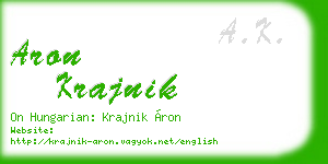 aron krajnik business card